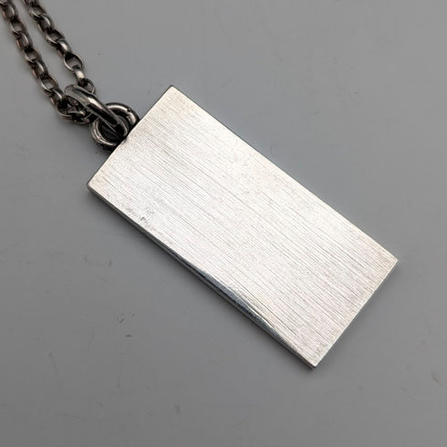 1977 British sterling silver jubilee ingot pendant and sterling silver chain, total weight 21g, Excalibur Jewellery②